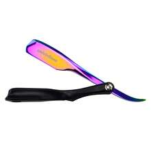 univinlions 6" Foldable Black Handle Spring Internal Sharp Barber Razor + 6 Blades Dual Edge Blade Shaver Beard Face Underarm Body Shaving - Multicolor - View 7