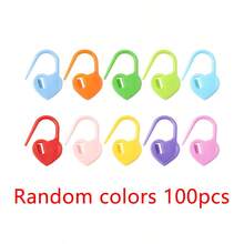 50/100 Stücke zufällige Farbe Herz-förmige Maschenmarkierer, Strick- und Häkelwerkzeuge, rutschfeste DIY-Clips - Herzförmige Schnalle - Übersicht 11
