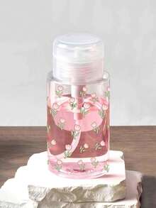 Pink Bow Transparent PET Refillable Travel Bottle, Makeup Remover Decanting Bottle With 3.38oz/6.76oz Portable Pump Head, Suitable For Nail Polish Remover, Toner, Rounded Design, Hand Wash - Multicolor - View 5