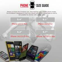 运动臂带手机支架，适用于最大7.0英寸的手机，带钥匙袋和耳机孔，兼容 15、14 Pro Max、Galaxy Ultra和其他智能手机 - 黑色 - 查看 8