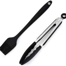 Multi-Functional Silicone Kitchen Tools | Salad Tongs, BBQ Clip & Oil Brush For Cooking - A - View 2