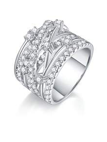 Nhẫn Moissanite bạc 925 cao cấp, không gây dị ứng, nhẫn đính hôn/cưới, thiết kế tối giản, dễ đeo hàng ngày, quà tặng cho ngày Valentine, sinh nhật, đám cưới, kèm hộp quà và giấy chứng nhận. - Bạc - Xem 14