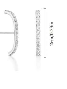 1 Đôi bông tai bạc S925 không gây dị ứng, đính đá Cubic Zirconia hình chữ E, kiểu dáng thanh lịch, đa năng, thích hợp đeo hàng ngày, đi nghỉ mát, làm quà tặng ngày Valentine, sinh nhật cho phụ nữ. - Bạc - Xem 2