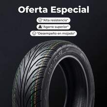 Neumático 120/70-12, adecuado para el tráfico urbano y terrenos irregulares, que ofrece una tracción robusta y una resistencia duradera a los pinchazos, para vehículos de transporte cotidiano. - Negro - Ver 6