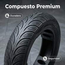 Neumático 130/70-12, adecuado para el tráfico urbano y terrenos irregulares, que ofrece una tracción robusta y una resistencia duradera a los pinchazos, para vehículos de transporte cotidiano. - Negro - Ver 5