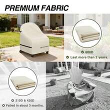 Porch Shield Paquete de 2 fundas impermeables para silla Adirondack para patio se adapta a sillas de exterior de 32 pulgadas de ancho x 34 pulgadas de profundidad x 36 pulgadas - Beis - Ver 5