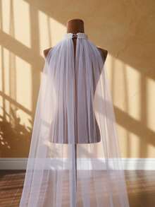 2m Long Handmade Beaded Bridal Shawl Wedding Cape With Pearls - Multicolor - View 8