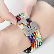 1pc Nylon Stretchy Quick Release Parachute Watch Strap Compatible With Apple Watch 11 10 Band 46mm 42mm 45mm Ultra 49mm 44mm 41mm Braided Bracelet For Series 11 10 9 8 SE 5 6 7 4 3 2 1 Ultra 3 2 - Multicolor - View 7