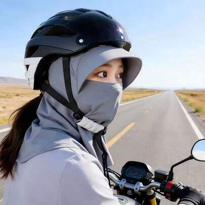 Summer Cycling Cap With Breathable Face Mask | Ice Silk Fabric, Suitable For Outdoor Sports & Fishing | Full Head Coverage