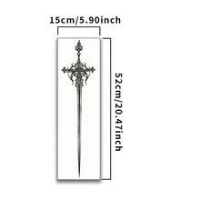 Black Sword Graphic, Herbal Temporary Tattoo, Waterproof Long-Lasting Realistic Tattoo Sticker For Leg, Arm, Back, Lasts 7-14 Days, Personalized Tattoo Sticker Suitable For Party, Event, Daily Wear - Black - View 4
