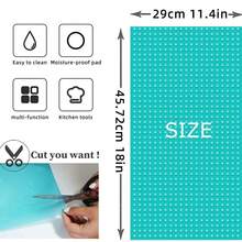 4/6/8pcs Refrigerator Mats, Cabinet Mats, Anti-Moisture, Waterproof, Anti-Oil, Anti-Slip | Whole House Storage Miracle, Refrigerator Anti-Moisture Mats, Waterproof, Anti-Dust, Anti-Slip, Thickened Household Trimmable Refrigerator Top Dust Cover Protective Mat - White Powder, Blue-green Flakes - View 12
