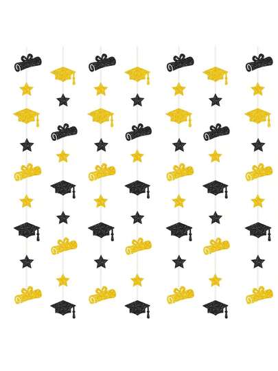 2026 Graduation Decorations 2026 Graduation Hat Diploma Star Garland Banner Bunting Streamer