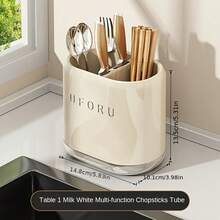 1pc No Nail No Drill Wall Mounted Chopstick Holder, Utensil Rack, Kitchen Storage Rack - Vertical Kitchen Storage, Utilize Wall Space, Living Room Dining Table Top Storage, Damage-Free Installation, Stylish Storage - Multicolor - View 3