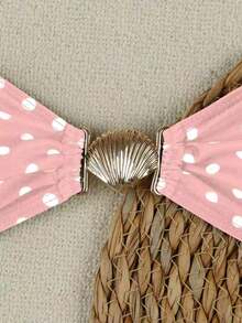 Women's Summer New Arrival: European & American Style, Sexy, Casual, Brown & White Polka Dot, Strapless, Beach Vacation, Bikini Swimsuit - 粉色 - 查看 5