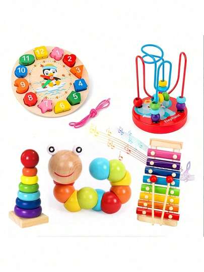 Juguetes Didacticos para Niños de 6 piezas,Juguetes Montessori, Juguetes Sensorial Montessori educativos,Juguetes Estimulacion Temprana,Juguetes Educativos para Niños para música, color,forma, espacio