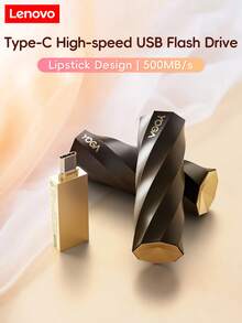 Ổ đĩa flash USB tốc độ cao Lenovo Type-C, dung lượng lớn 128GB, truyền tải tốc độ cao và ổn định, nhỏ gọn và dễ mang theo, thiết kế dạng nhấn để tháo ra chỉ với một cú nhấp chuột, thiết bị đa năng, ứng dụng đa dạng. - Xem 1
