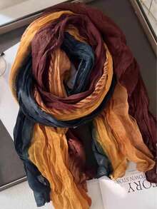 1pc Women's Long Lightweight Ombre Scarf, Fashionable Casual Suitable For Daily Matching, Commuting, Beach, Vacation Or Sun Protection - Multicolor - View 9