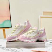 Skechers Giày thể thao nữ đế dày, cao cổ, kiểu dáng cổ điển retro, năng động, cá tính. - Hồng/Trắng/Vàng - Xem 3