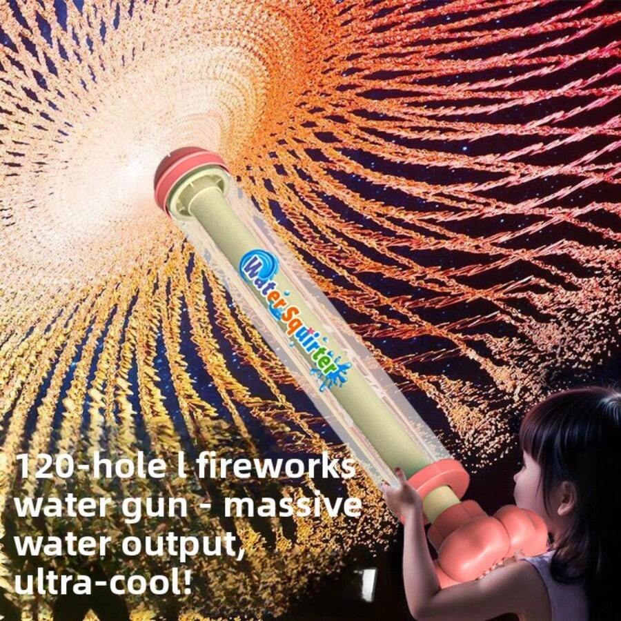 1pc Kids' Pull-Out Water Gun, Rotating Sprinkler Water Blaster Toy For Summer Beach, Suitable For Various Scenes, Parent-Child Interaction And Entertainment - Multicolor - View 1