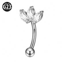1PC TItanium Butterfly Rook Piercing Cz Flower/Spider/Moon Eyebrow Navel Ring Flower Cuved Rook Barbell Ear Tragus Cartilage Earrings Piercing - Titanium Original Color - View 14