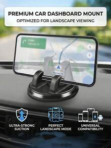 Clip-On Air Vent Phone Holder, Textured Bracket, Multifunctional Car Phone Mount, Air Vent Instrument Navigation Car Phone Holder, Gift For Boyfriend, Car Phone, Compatible With IPhone & Android, Birthday Gift, Car Accessories For Family & Friends - Black - View 15