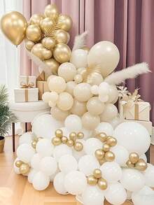 这款香槟金色金属气球拱门活动套装包含 18/12/10/5 英寸香槟金色金属气球，共计 8/64/125/166 个，适用于生日主题/婴儿派对/婚礼/新娘派对/周年纪念/毕业季（含丝带和打结器）。 - 查看 4