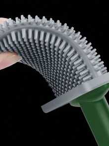 1支硅胶马桶刷，全方位清洁，家用马桶清洁工具，壁挂式软毛长柄浴室清洁刷 - 多色 - 查看 11