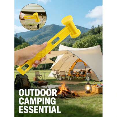 Martillo de plástico para estacas de tienda de campaña, extractor de estacas de tienda, mazo de plástico para clavar estacas de tienda para acampada al aire libre
