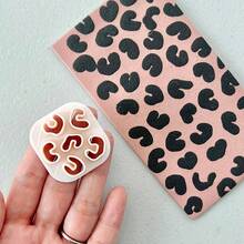 1pc Asymmetrical Geometric Soft Clay Earring Mold DIY Handmade Gift Jewelry Pendant High Precision Cutting Mold, Suitable For DIY Jewelry Making, Essential Craft Supplies - Apricot - View 5