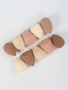 4/2/1pcs Dual-Color Makeup Sponges, Random Colors And Shapes, Blending Beauty Sponges For Liquid, Cream And Powder Makeup, Latex-Free Wet And Dry Use, Suitable For All Skin Types - 卡其色 - 查看 10