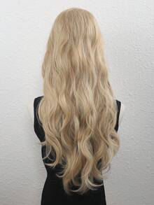 24英寸长卷发假发，可拆卸头带假发，合成纤维假发，自然大波浪卷，半头假发 - 彩色 - 查看 6