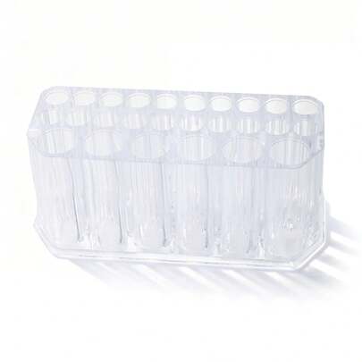 透明亚克力26孔美甲工具收纳盒，含笔筒、抛光头、美甲刷收纳展示架