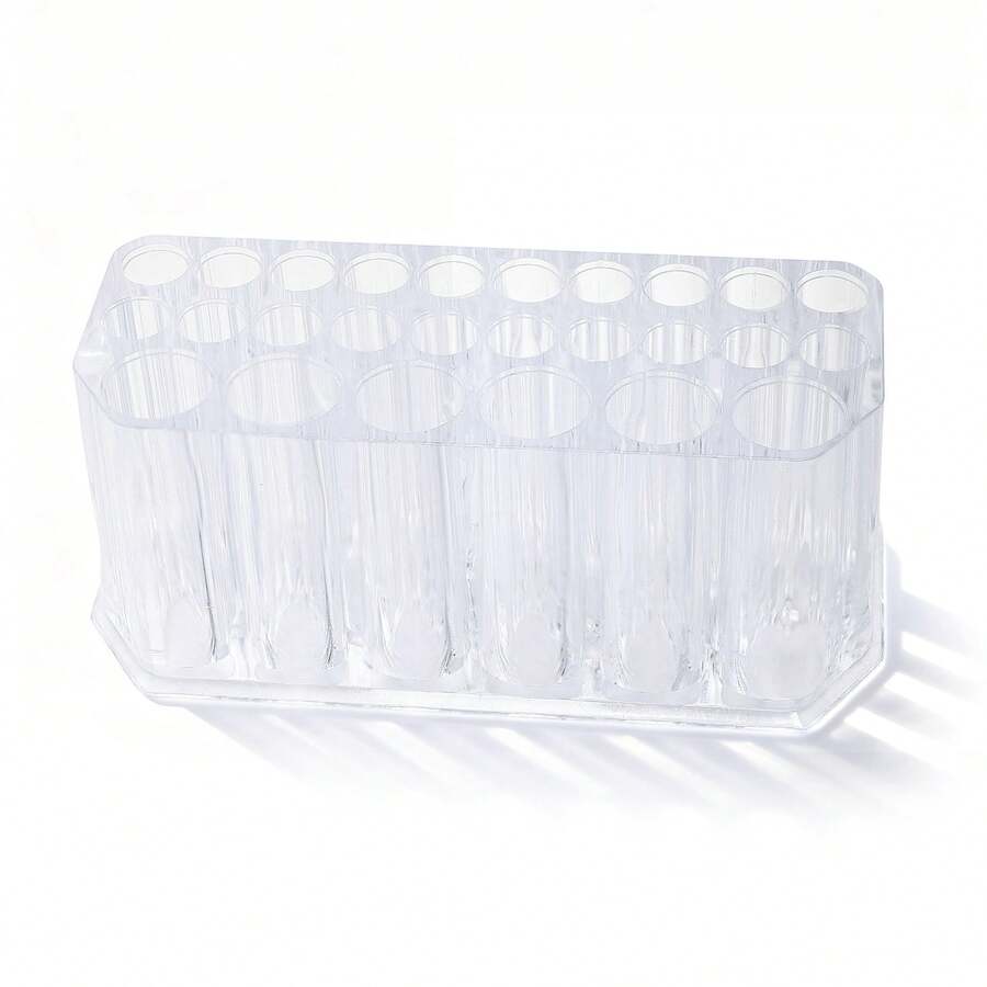 Transparent Acrylic 26-Hole Nail Art Organizer Box, Pen Holder, Buffing Head, Nail Art Brush Storage Display Stand - Multicolor - View 1