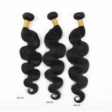 Tóc nối sóng nhẹ tự nhiên màu đen, dành cho nữ, 3 lọn tóc thật, dài 10-30 inch. - Natural Black - Xem 27