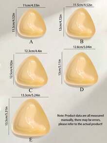 1对双面自粘胸垫，方形和三角形，可重复使用加厚隐形文胸和比基尼垫 - 杏色 - 查看 8