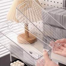 1pc Bohemian Style Transparent Acrylic Stackable Storage Box With Handles - Space-Saving Organizer For Cosmetics, Underwear, Socks, Kitchen Utensils, Clothing, And More - Durable Plastic Material, Multi-Functional Drawer Organizer - Multicolor - View 11