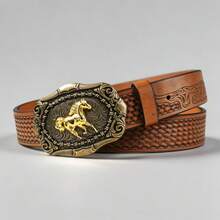 1件西部风格朋克PU皮革锌合金扣，男女通用，四季皆宜 - A - 查看 4