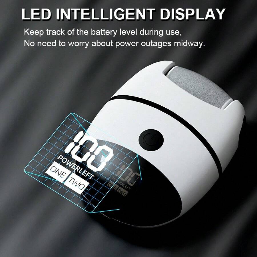 Portable Callus Remover, Electric Foot Scrubber With LED Display, 4 Replaceable Grinding Heads Or 10-Piece Pedicure Tool Set - 2 Speed Settings, 500mAh Lithium Battery With LED Auxiliary Light - Ideal Gift For Father's Day And Mother's Day - Multicolor - View 1