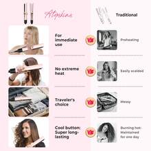 ATOPSKINS 二合一多功能造型工具（粉色）| 2亿负离子，高速气流，快速加热 | 三档温度设置，冷热模式，液晶显示屏 | 自动断电和过热保护 | 防毛躁，防静电 | 适用于居家、旅行、派对、沙龙、婚礼和假期 - 粉色 - 查看 4