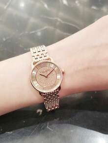Coach ELLIOT Series Women's Watch, Rose Gold Tone Case Rose Gold Stainless Steel Band Gold Sand Dial - 玫瑰金 - 查看 2