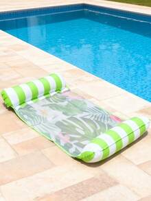 1 pieza Silla flotante inflable con estampado de rayas, frutas y animales, accesorio de fiesta de verano para adultos en la piscina y la playa, regalo de verano perfecto, balsa flotante para piscina, cama flotante para diversión y relajación de vacaciones de adultos, flotador de piscina, artículos esenciales de playa - Multicolor - Ver 8