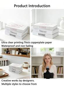 1/3pcs Light Green Decorative Books, Faux Coffee Table Books, Nordic Home Decor, Stackable Artificial Book Decor (For Decoration Only/Cannot Open/Assembly Required), Suitable For Living Room, Bedroom, Desktop And Bookshelf Display, Can Be Used As Base For Candle Diffuser Vase - Red, Black, and Green - View 9