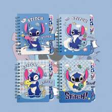 4pcs/Stitch A7 Spiral Notebook, Cute Cartoon Lilo & Stitch Mini Pocket Notebook, Portable Small Lined Journal With Bookmark, Kawaii Stationery For Students, Office, Gift, (Styles Are Randomly Selected.) - Multicolor Random - View 4