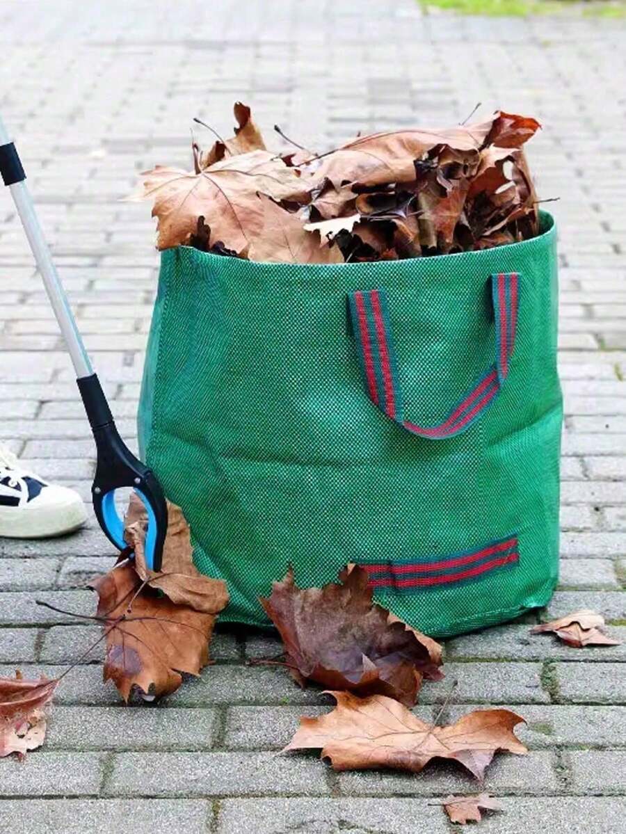 Heavy Duty Garden Trash Bags With Handles - Reusable Heavy Duty Garden Trash Bags For Collecting Plants, Grass, Dirt, Leaves, Reusable Garbage Bags - Green - View 1