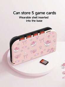 1 Set Cute Cartoon Pink Floral Pattern Compatible With Switch2 (2025)/Switch NS/Switch OLED Game Console Accessories, Including Protective Case/Dock Cover/Storage Bag, TPU Soft Shell, Stylish And Practical, Portable Stand, Shockproof, Scratch-Resistant, Anti-Fouling, Romantic Gift - Multicolor - View 22