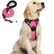Arnés reflectante ajustable para perro, chaleco de entrenamiento deportivo para exteriores anti-tirón, suministros para mascotas - Rosa Fucsia - Ver 1