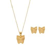 Bộ trang sức hình bướm mạ vàng 24K, dây chuyền mặt dây chuyền và bông tai tinh tế, trang sức thời trang không gây dị ứng, quà tặng lễ Phục sinh, Ngày của Mẹ, Ngày Valentine, sinh nhật, kỷ niệm, trang sức thời trang hàng ngày cho nữ, thích hợp dự tiệc, đám cưới và cô dâu. - Vàng - Xem 5