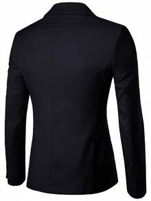 Groomsmen Men's Business Casual Single-Breasted Suit Jacket - Black - View 4
