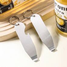 1pc Mini Bar-Shaped Stainless Steel Bottle Opener, Compact Beer & Can Opener - View 5