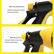1个可调节花园水枪，洒水软管喷嘴，高压清洗机，洗车清洁工具，草坪浇水洒水器 - A - 查看 7